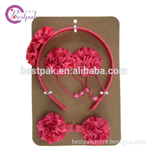 handmade fancy pink rosette hair accessories